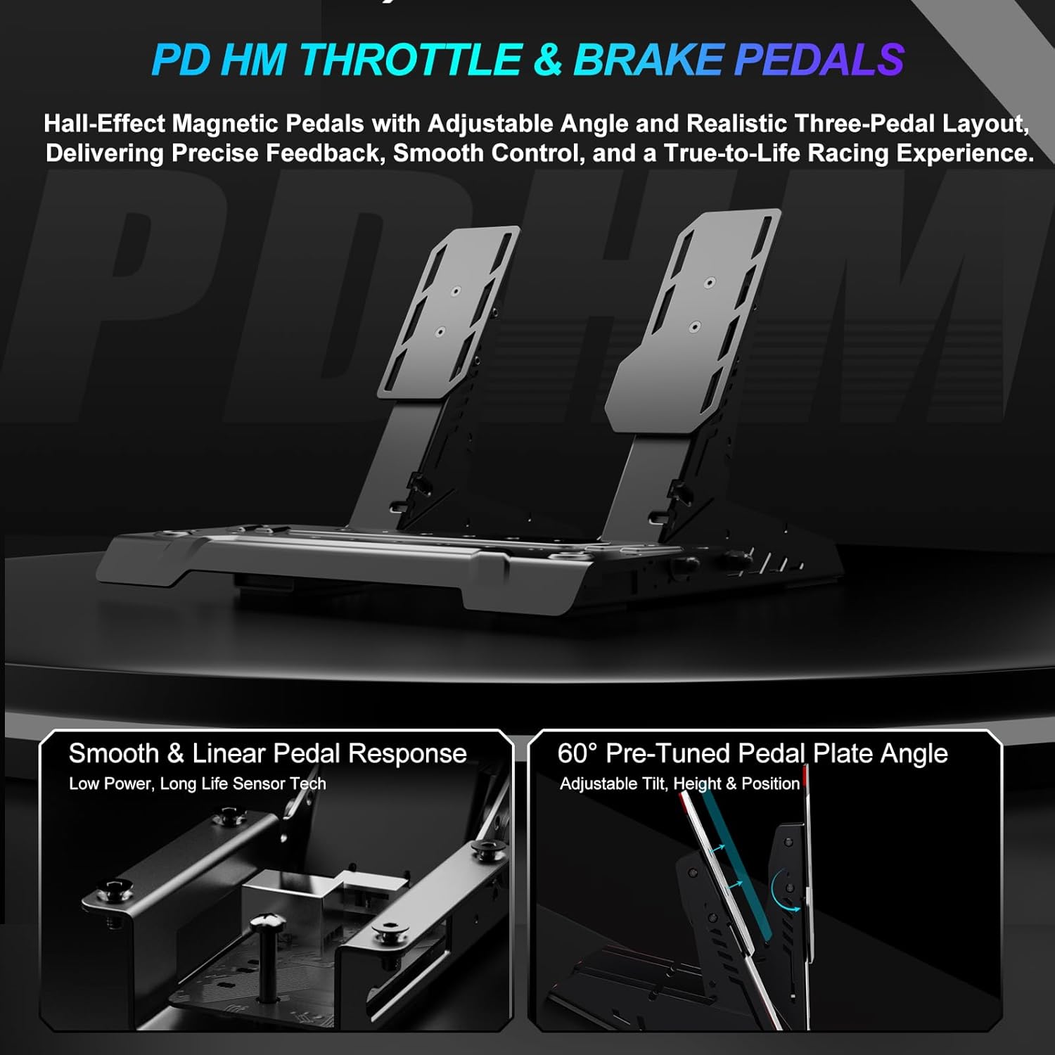 PXN V10 Ultra Direct Drive Gaming Steering Wheel with Pedals – 3.2Nm Force Feedback Servo Base, App Support, PD HM Throttle & Brake Pedals, 270mm Rim – Sim Racing Wheel for PC / PS4 / Xbox