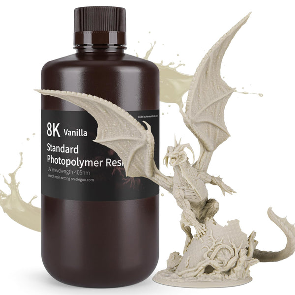 ELEGOO 8K 3D Printer Resin, Standard Photopolymer Resin 405nm UV-Curing Resin, Best for 8K/9K/12K/14K/16K LCD 3D Printer Space Grey 1000G