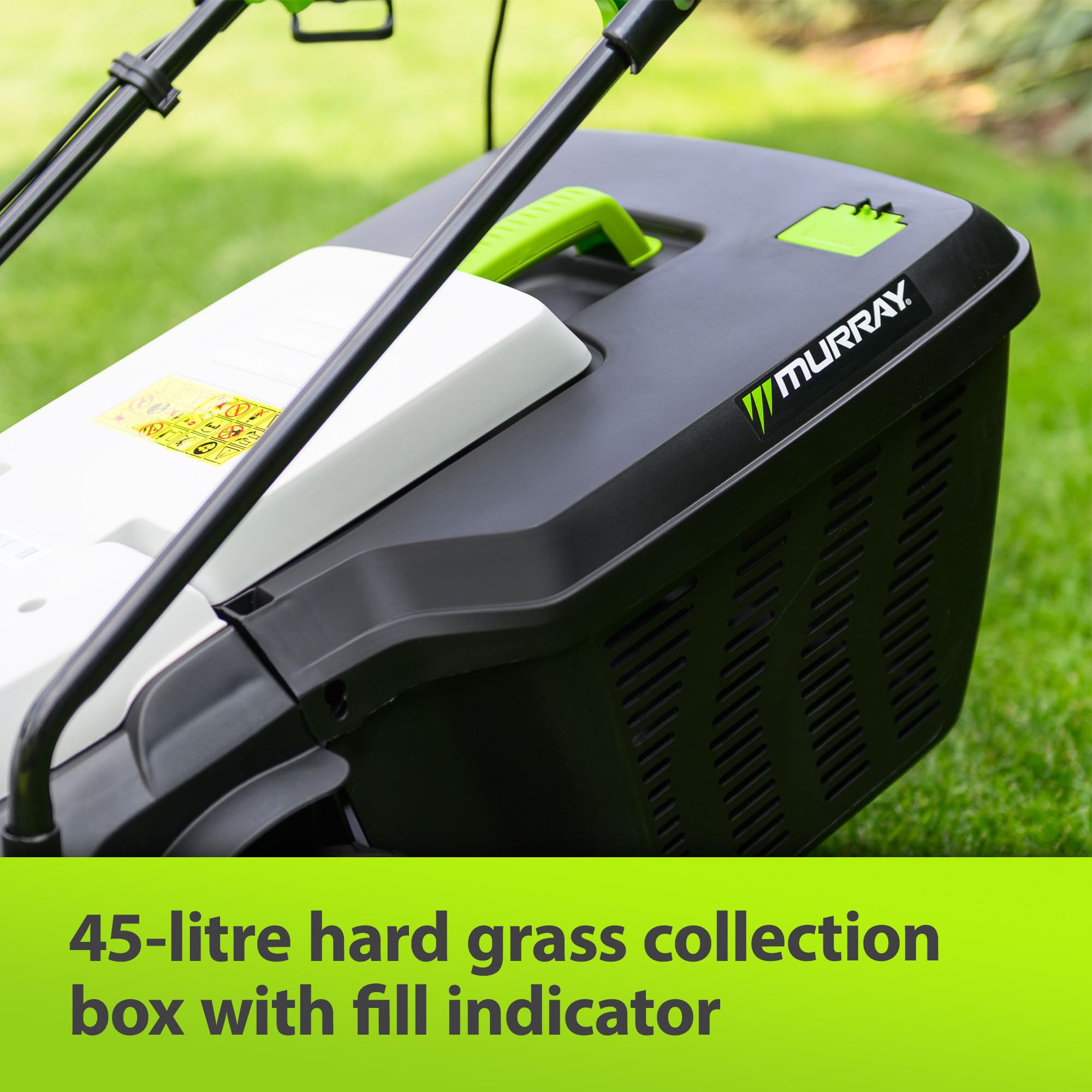Murray Corded Electric Lawnmower 2-in-1 - Compact Lawn Mower 1200W/32cm with Grass Box 27L for Small Lawns - Ergonomic Soft Grip for Easy Grass Cutting, Overload Protection