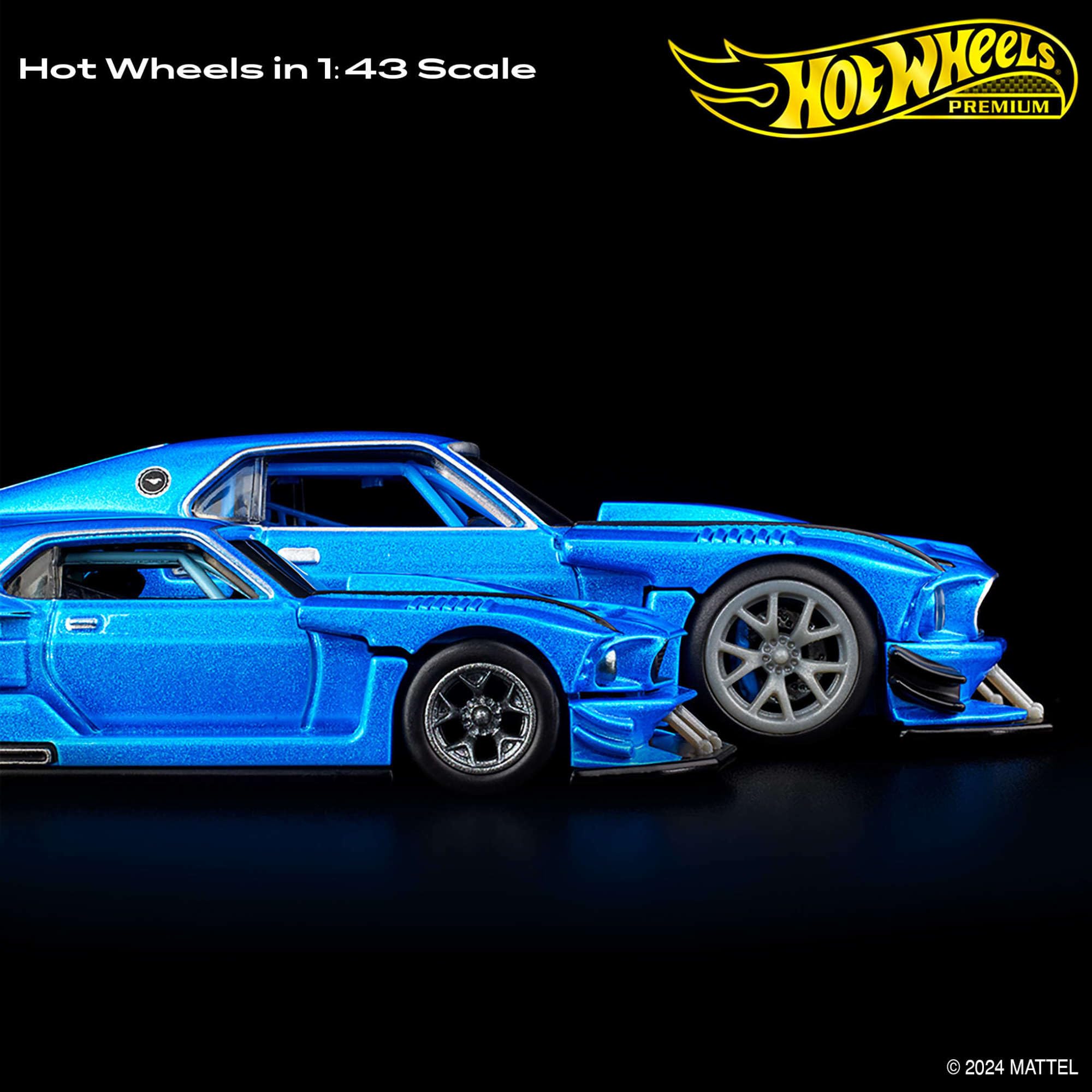 Hot Wheels Premium Ford Mustang, 1:43rd Scale Vehicle, Officially Licensed Replicas for Adult Collectors, Real Riders Tires, Metal/Metal Body & Chassis, HWT04