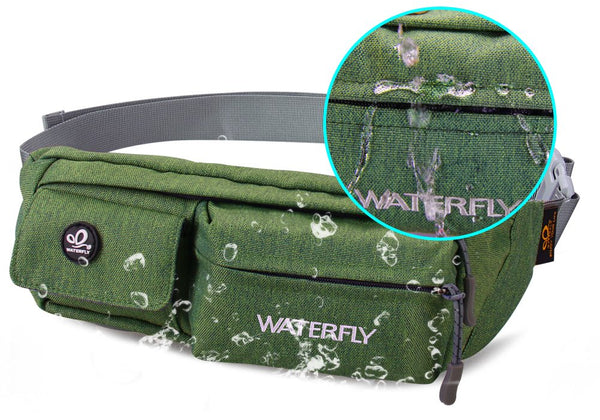 Waterfly Waist Bag Pack Slim Water Resistant Fanny Pack Travel Bum Bag Running Belt for Traveling Cycling Hiking Camping