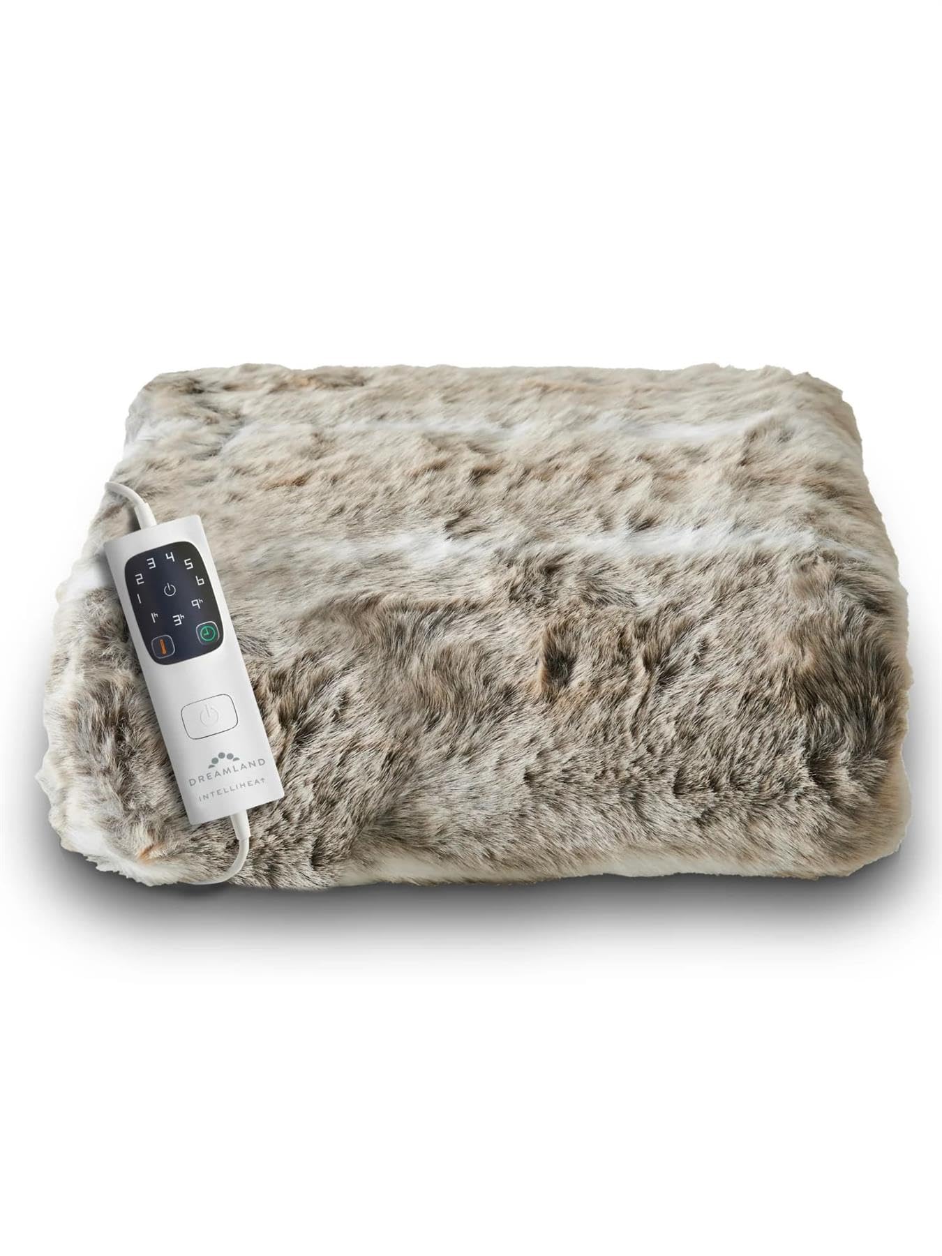 Dreamland Hygge Days Electric Blanket – Heated throw - Zebra, Luxury Faux Fur, 5-minute Fast heat up, 6 temperature settings, 1/3/9-hour auto timer, Electric throw, Machine Washable, 160x120cm