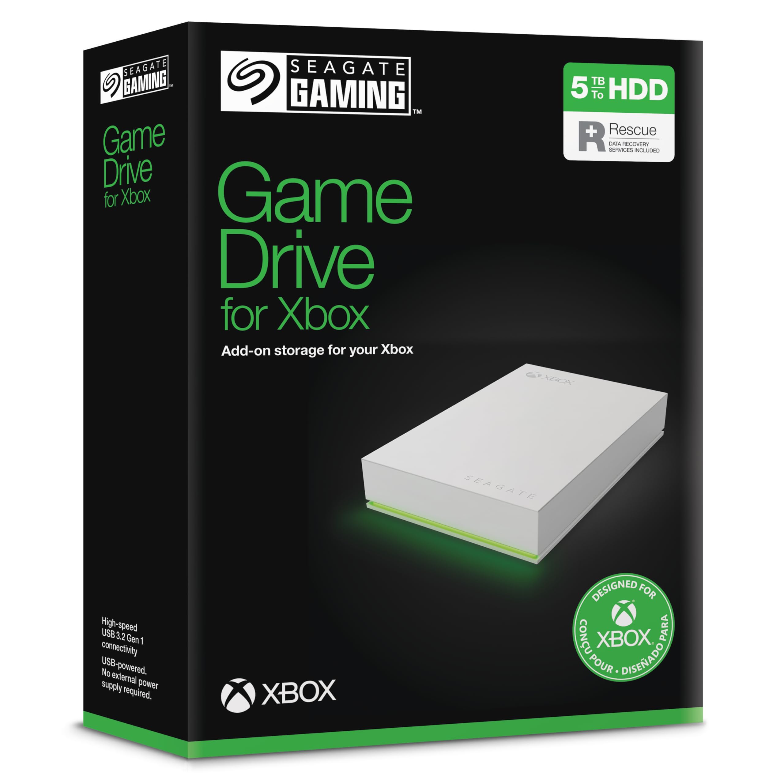 Seagate Game Drive for PS4/PS5 5TB, External HDD, USB 3.0, Officially Licensed, Blue LED, incl 2 weeks Playstation+ (STLV5000202)