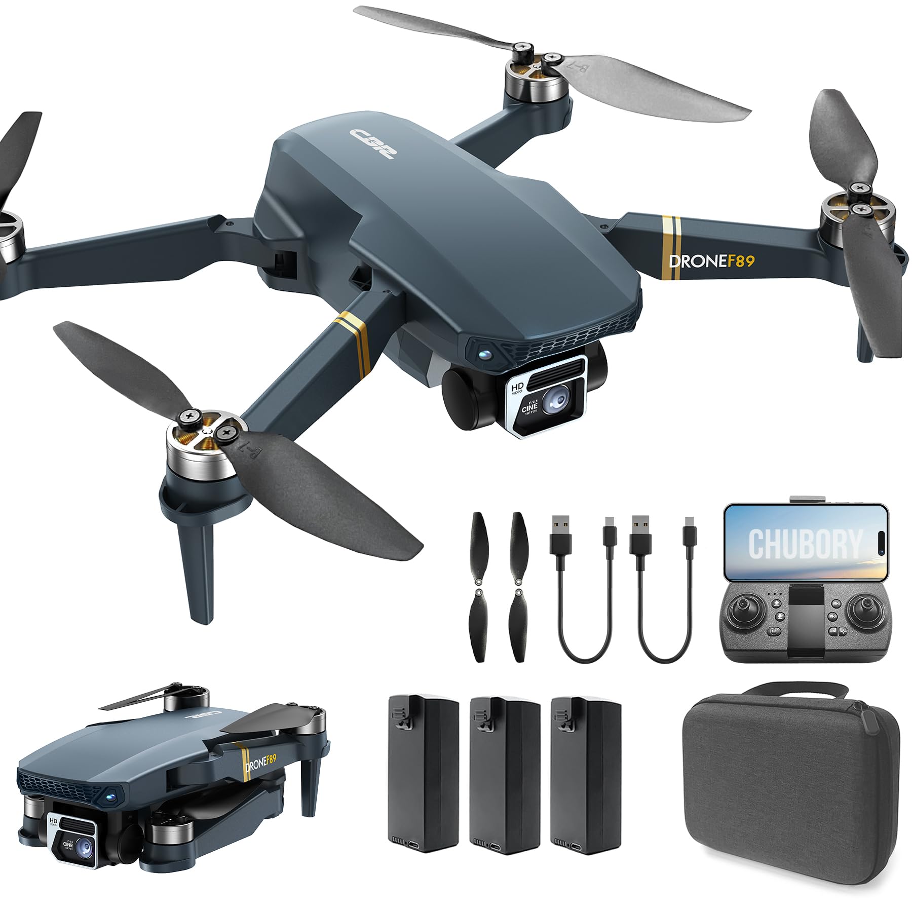 2650 ft Control Range Super Endurance Foldable Drone with Camera for Beginners–60+ min Flight Time, WiFi Quadcopter with 4K HD Camera, Brushless Motor, Auto Hover, Follow Me (3 Batteries)