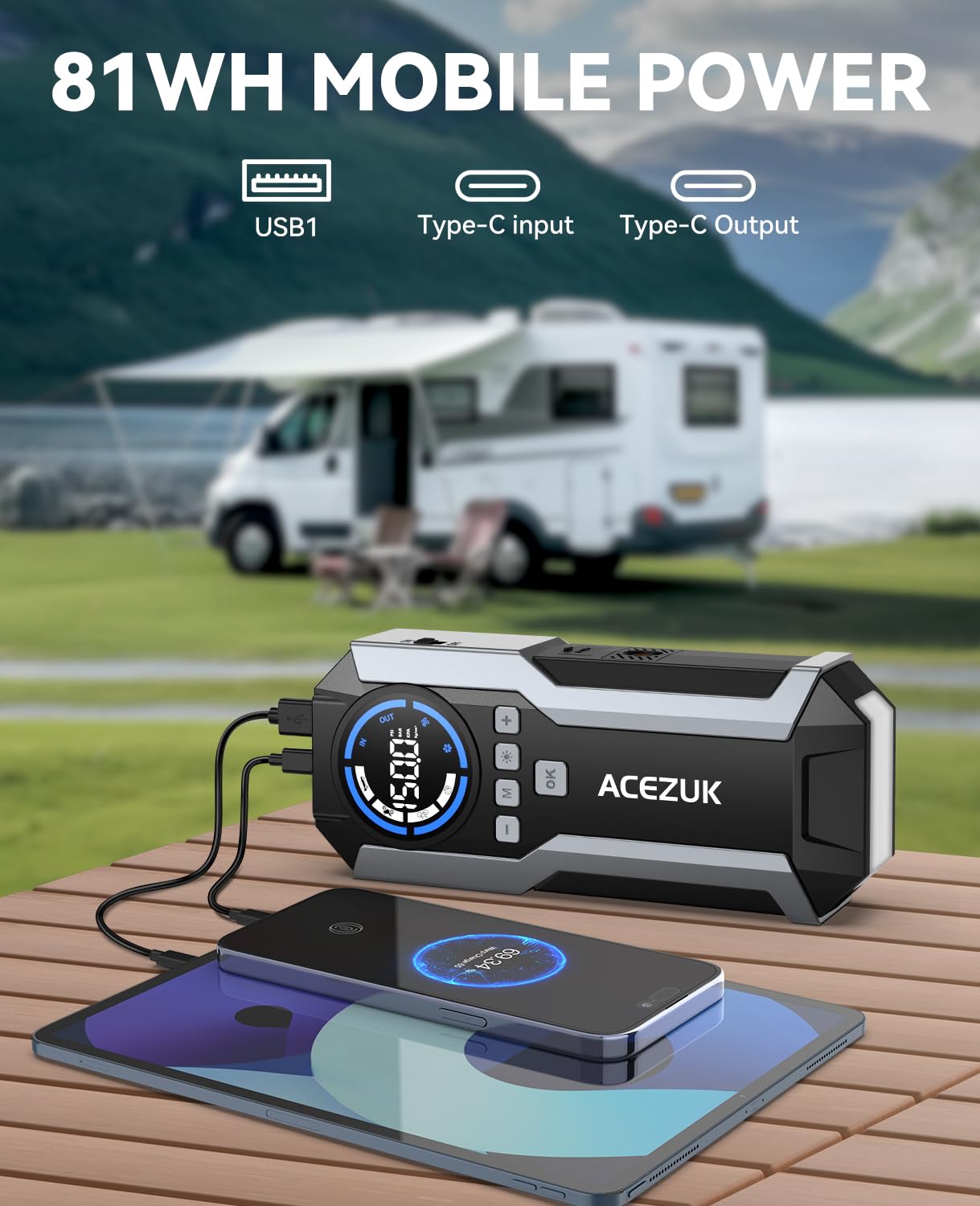 7000A Jump Starter Power Pack with 150PSI Air Compressor,12V Portable Car Battery Booster Jump Starter(All Gas/12.0L Diesel),Car Starter Power Bank, LCD Display and LED Lights