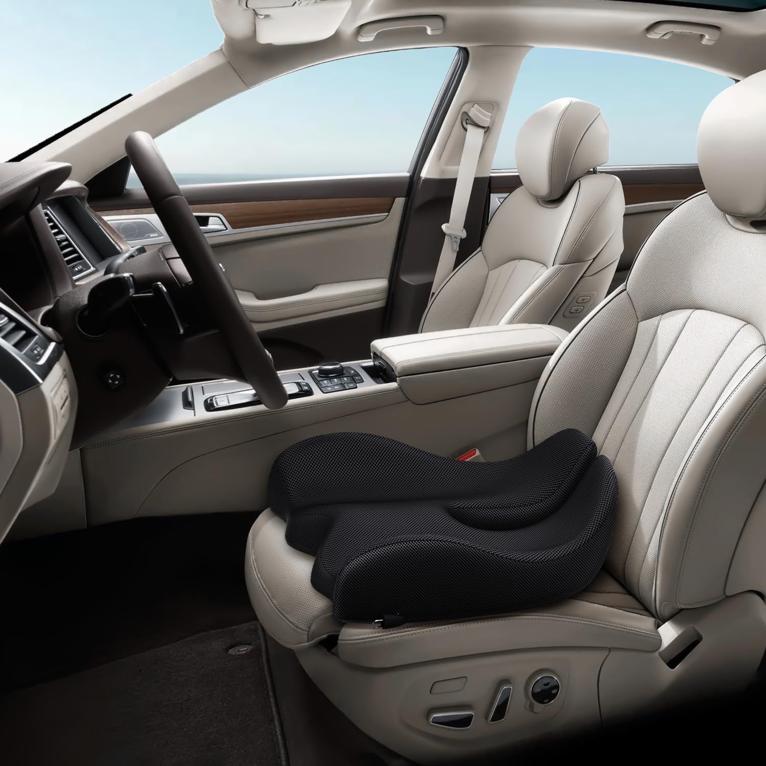 A-Pce Large Memory Seat Cushion for Office Chair Pressure Relief Sciatica & Tailbone Pain Relief Memory Foam Firm Coccyx Pad for Long Sitting, for