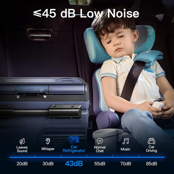 AAOBOSI Compressor Camping Fridge 95L, Car Fridge Dual Zone with 12/24V DC and 100-240V AC, -20°C to 20°C Portable Freezer for Car, Campervan, Lorry, Truck, Boat