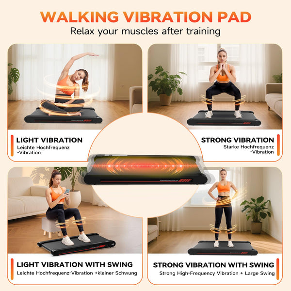 Lysole 4 in 1 Walking Vibration Pad, Under Desk Treadmill, 4 Vibration Modes, Portable Vibration Walking Pad for Homes and Offices