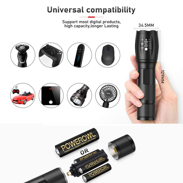 POWEROWL AAA Batteries 24 Pack - Alkaline 1.5v - High-Capacity Long Lasting Triple A Battery, 10-Year Shelf Life