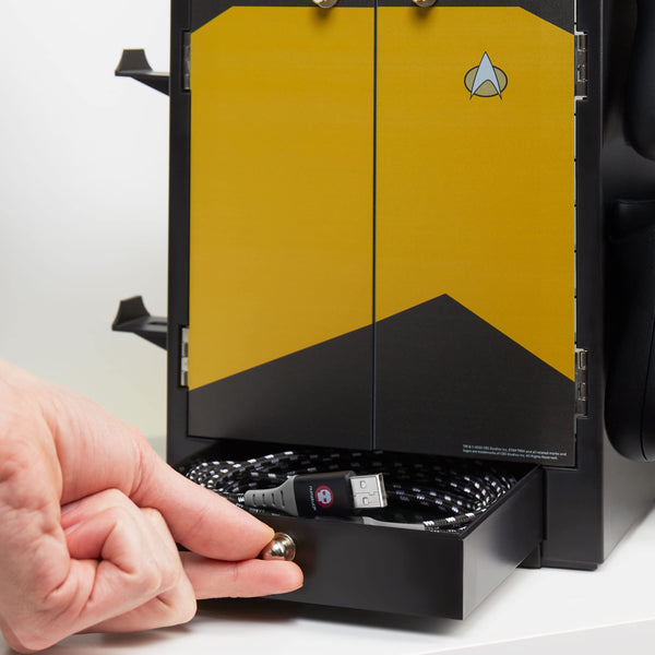 Numskull Official PS5-Inspired Gaming Accessory Locker & Storage Stand – Holds 10 Games/DVDs, 4 Controllers, Headset, and Accessories – Durable & Compact Organizer – Official PS5-Inspired Merchandise