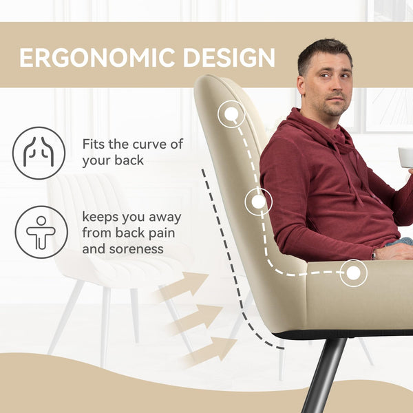 Hawthyhome Dining Chairs Set of 4 |Upholstered Chairs with 10cm Thick Seat Cushion •Upholstered Fabric Dining Chair •Kitchen Chair with Backrest •Modern Armchairs with Metal Legs •Dark Grey