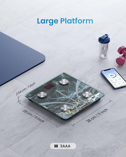 RENPHO Scales for Body Weight, Digital Bathroom Scales with High Precision Sensors, Bluetooth Weighing Scales Body Composition Monitors with App, Elis 1
