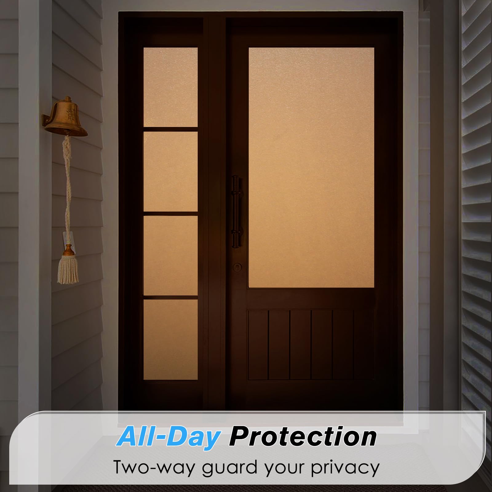 Haton Window Film Privacy for Glass Windows Frosted Film Frosting 90x300cm, Opaque Glass Sticker Self Adhesive Roll UV Block No Glue Static Cling