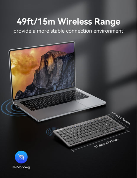 TECKNET 2.4G Wireless Keyboard For Windows/Chrome OS, UK Layout Compact Mini Keyboard, Small Silent Whisper-Quiet Keyboards with 12 months Battery Life (Pink)