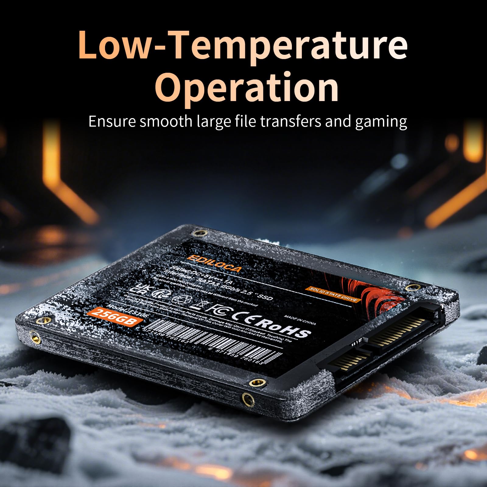 Ediloca 1TB SSD, Internal Solid State Drives, 2.5" SATA SSD 1TB, Up to 550MB/s, 3D NAND TLC, Compatible with Laptop & PC Desktop(ES106 Black)