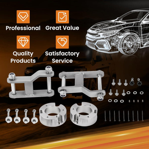 maXpeedingrods Lift Kit For Nissan Navara D40 2.5" Strut Spacers and 2" Rear Extended Shackles