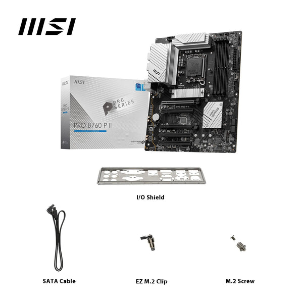 MSI B760 GAMING PLUS WIFI DDR4 Motherboard, ATX - Supports Intel 14th, 13th & 12th Gen Core Processors, LGA 1700 - DDR4 Memory Boost 5333+MHz/OC, 1x PCIe 4.0 x16, 2 x M.2 Gen4, 2.5G LAN, Wi-Fi 6E