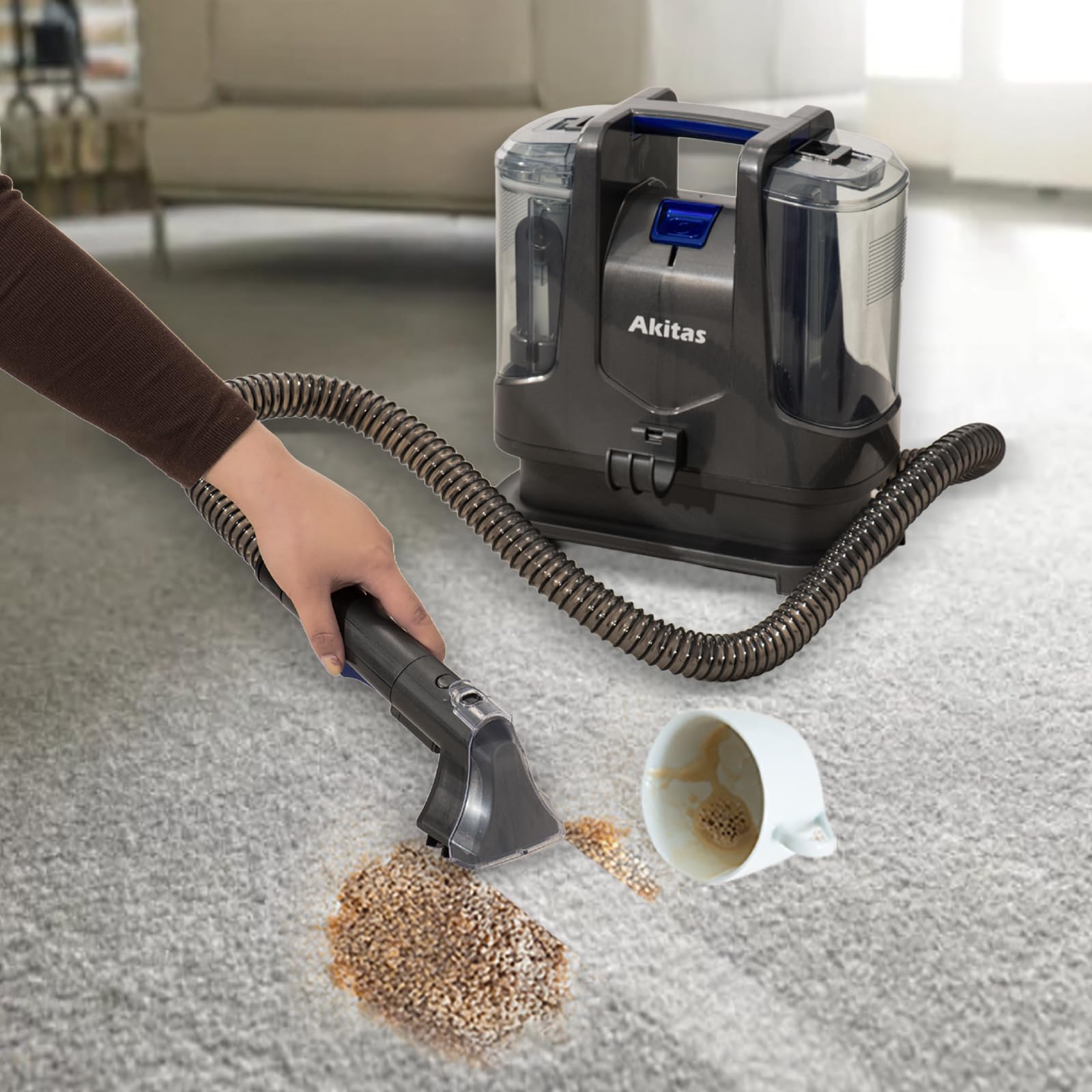 Akitas X6 Spot Cleaner Carpet Washer Remove Spills and Stains from Carpets, Stairs, Upholstery Portable and Compact