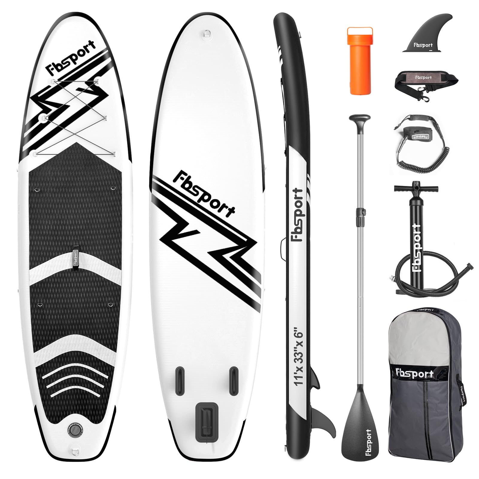FBSPORT Inflatable Stand Up Paddle Boards,SUP Board,6" Thick Stand Up Paddle Boarding,Paddling Board for Youth & Adult,Surfboard,SUP with Adjustable Paddle/Backpack/Pump/Removable Fin