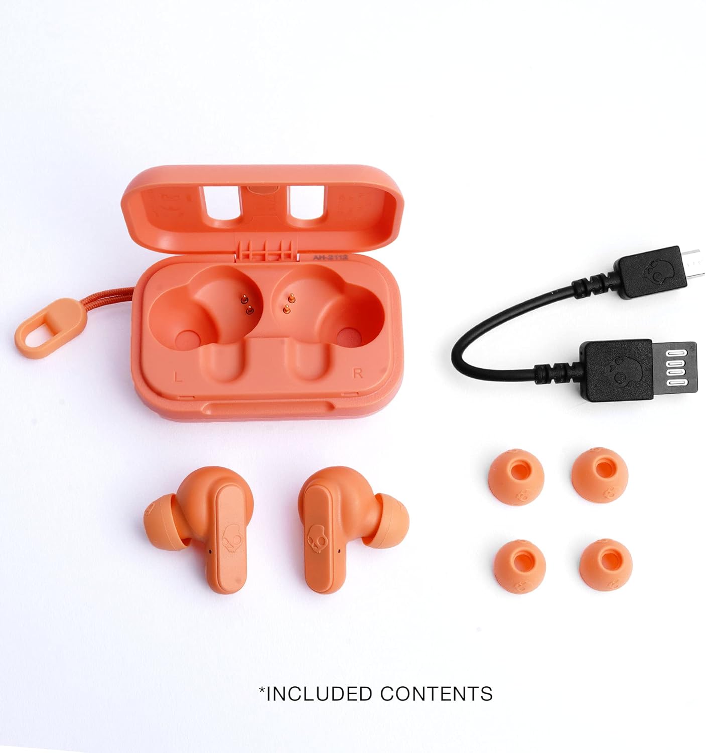Skullcandy Dime In-Ear Wireless Earbuds, 12 Hr Battery, Microphone, Works with iPhone Android and Bluetooth Devices - Orange