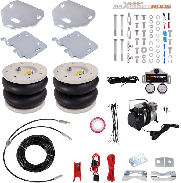 maXpeedingrods Air Suspension Kit for Nissan Interstar X70, for Opel Vauxhall Movano X70, for Renault Master X70 1998-2010, 2x Air Spring + Compressor + Gauge, 4000kg 12V