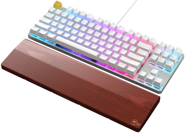Glorious Gaming Wooden Keyboard Wrist Rest (TKL) - White Ash Wood, Medium-Coarse Grain, Smooth Surface, Sweat & Oil Resistant, Easy Clean, Anti-Slip Rubber Base, 360 x 100 x 19mm - Onyx
