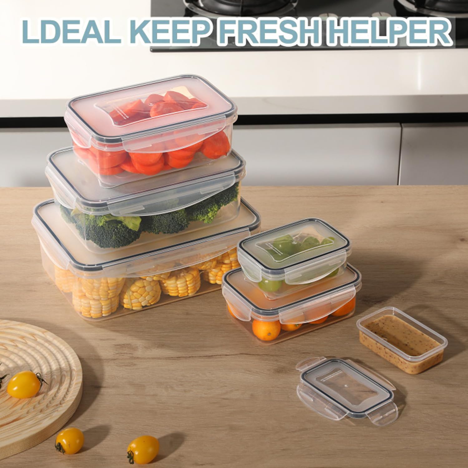 KUMD 50-Piece Airtight Food Storage Containers with Lids | Leakproof, BPA-Free, 25 Containers+ 25 Lids, Stackable & Microwave Safe Kitchen Organisers for Pantry, Meal Prep & Freezer Use, 40ml-2.5L