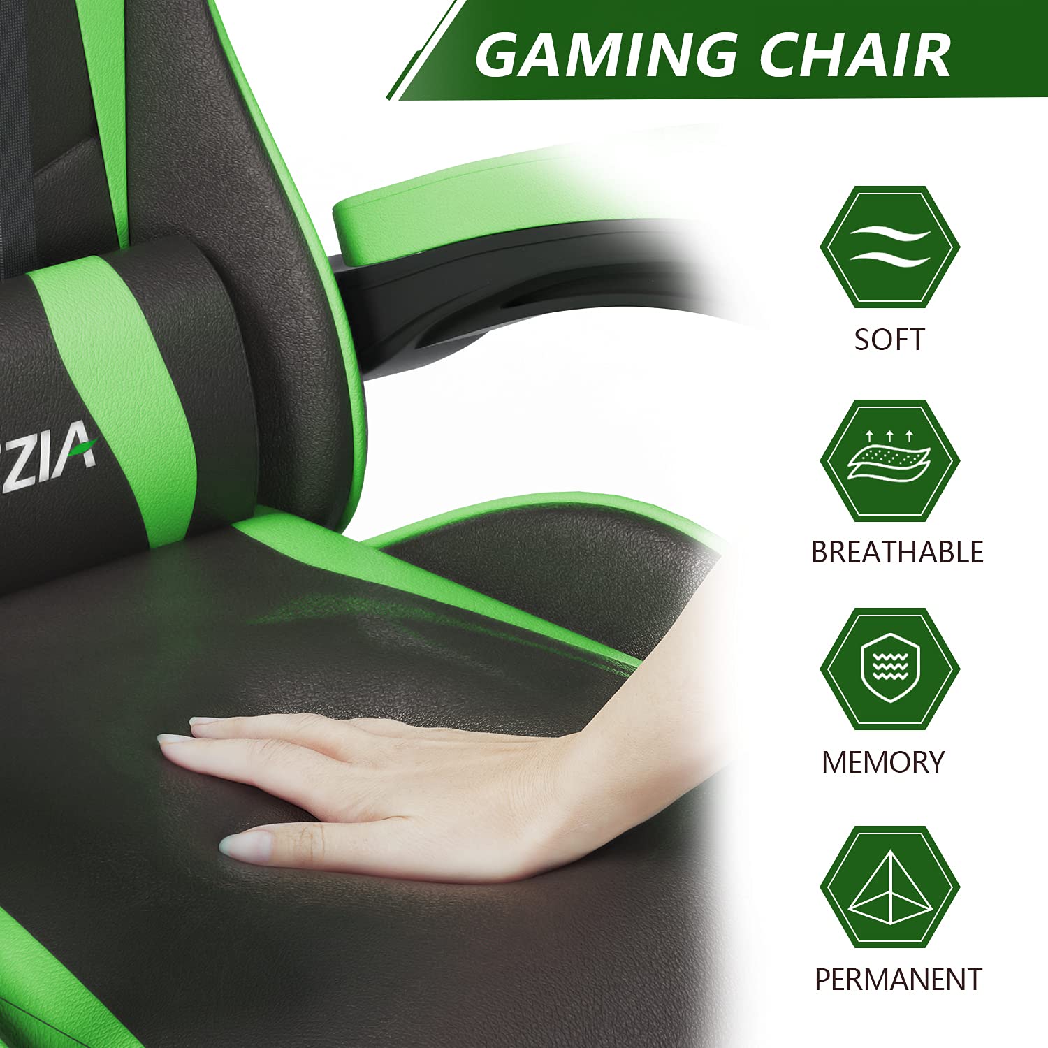 Racingreat Gaming Chair with Led Lights, Video Game Chair, Ergonomic RGB Gaming Chair for Adults, Height Adjustable Reclining Computer Chair with Headrest and Lumbar Support (With RGB, Black)