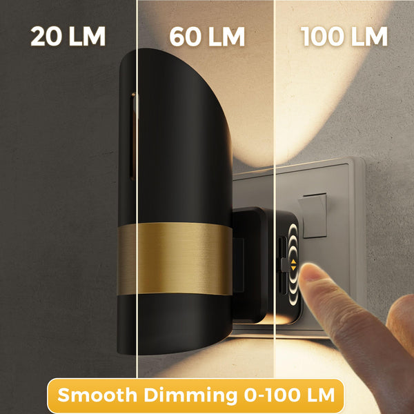 LOHAS-LED Night Light Plug in Wall, 1 Pack, Dimmable Nightlight, Dusk to Dawn Sensor, Brightness Adjustable 0-100LM, 3000K Warm White, Plug-in Modern Night Light for Hallway Bedroom Stair Bathroom