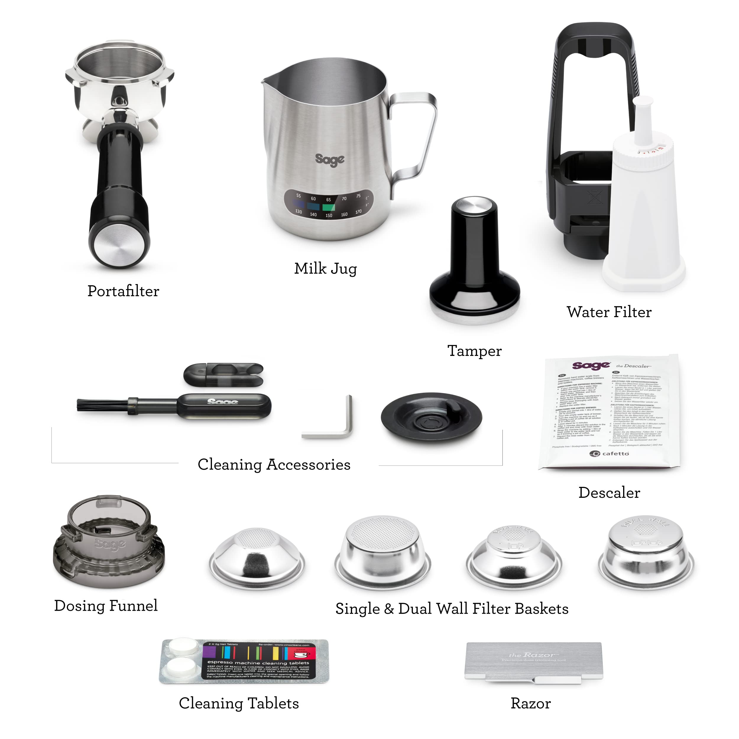 Sage - The Barista Express - Bean to Cup Coffee Machine with Grinder and Milk Frother, Black Gloss