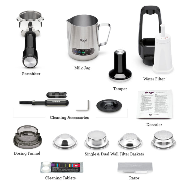 Sage - The Barista Express - Bean to Cup Coffee Machine with Grinder and Milk Frother, Black Truffle