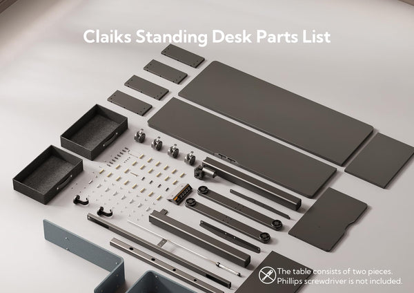 Claiks Electric Standing Desk with Drawers, 120x60cm Height Adjustable Desk with Storage Shelf and Splice Board, Stand Up Desk for Home Office, White Frame/Maple Top