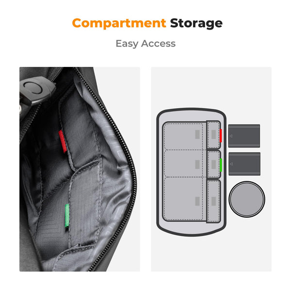 K&F Concept Camera Sling Bag, Camera Bag for DSLR and Lenses, Single Shoulder Camera Case Crossbody Bag with Tripod Holder for SLR Canon Sony Nikon Drone