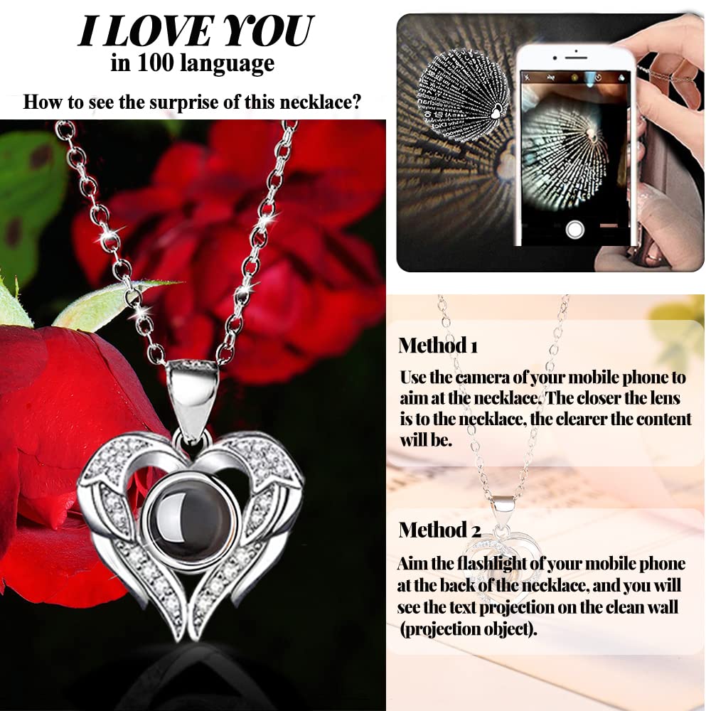Firestyle Preserved Real Rose Gifts for Women,Mum,Wife,Eternal Flowers Rose with I Love You Necklace in 100 Languages,Gifts for her on Birthday,