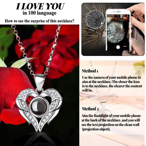 Firestyle Preserved Real Rose Gifts for Women,Mum,Wife,Eternal Flowers Rose with I Love You Necklace in 100 Languages,Gifts for her on Birthday,