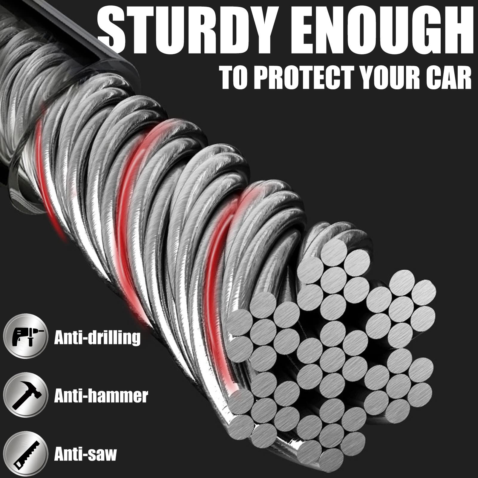 Turnart Steering Wheel Lock Seat Belt Lock Universal Fit Most Vehicles Sturdy Lock for Car Truck SUV Van Security with 3 Keys (Yellow)