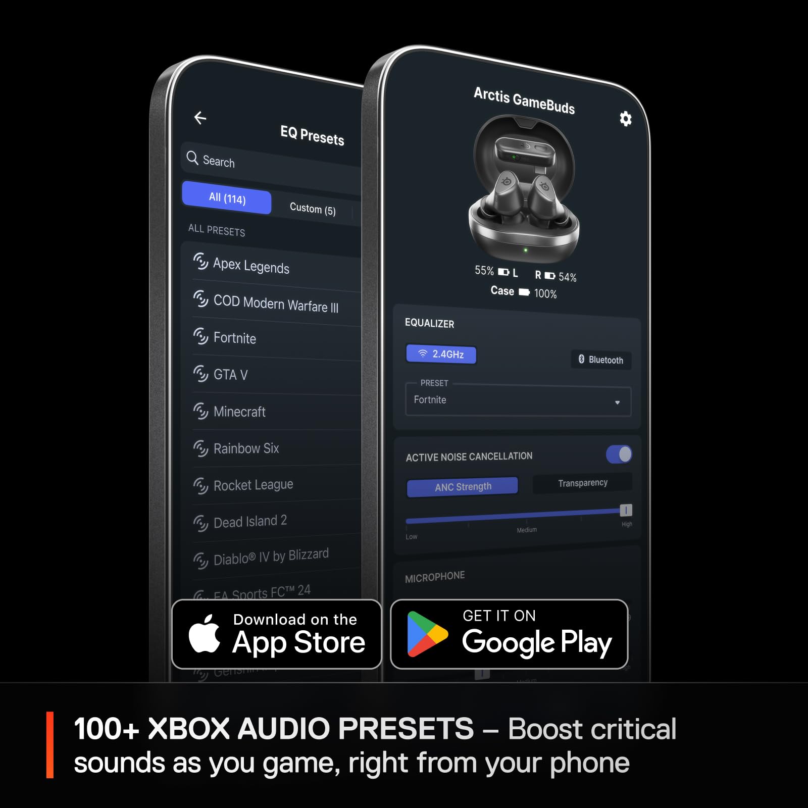 SteelSeries Arctis GameBuds for PS5 - Wireless Gaming Earbuds - 2.4GHz + BT 5.3 - ANC/Transparency - IP55 Water Resistant - 40H Battery - Wireless Charging - PS5, PC, Switch 2, Mobile - White