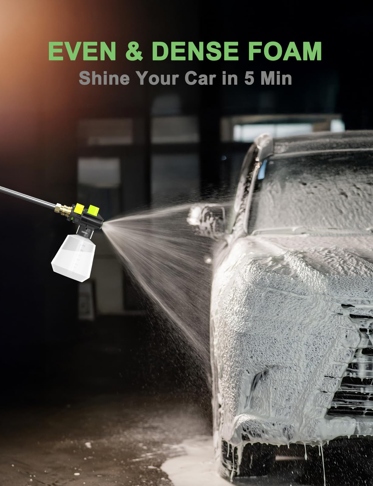 Pressure Washers, Power Jet Washers with 4 Nozzles, 135Bar Pressure, 420L/H Flow Rate, 8M High-Pressure Hose, 11M Power Cable, Power Washers for Patio and Car, Garden, Fences, Yard, Driveways