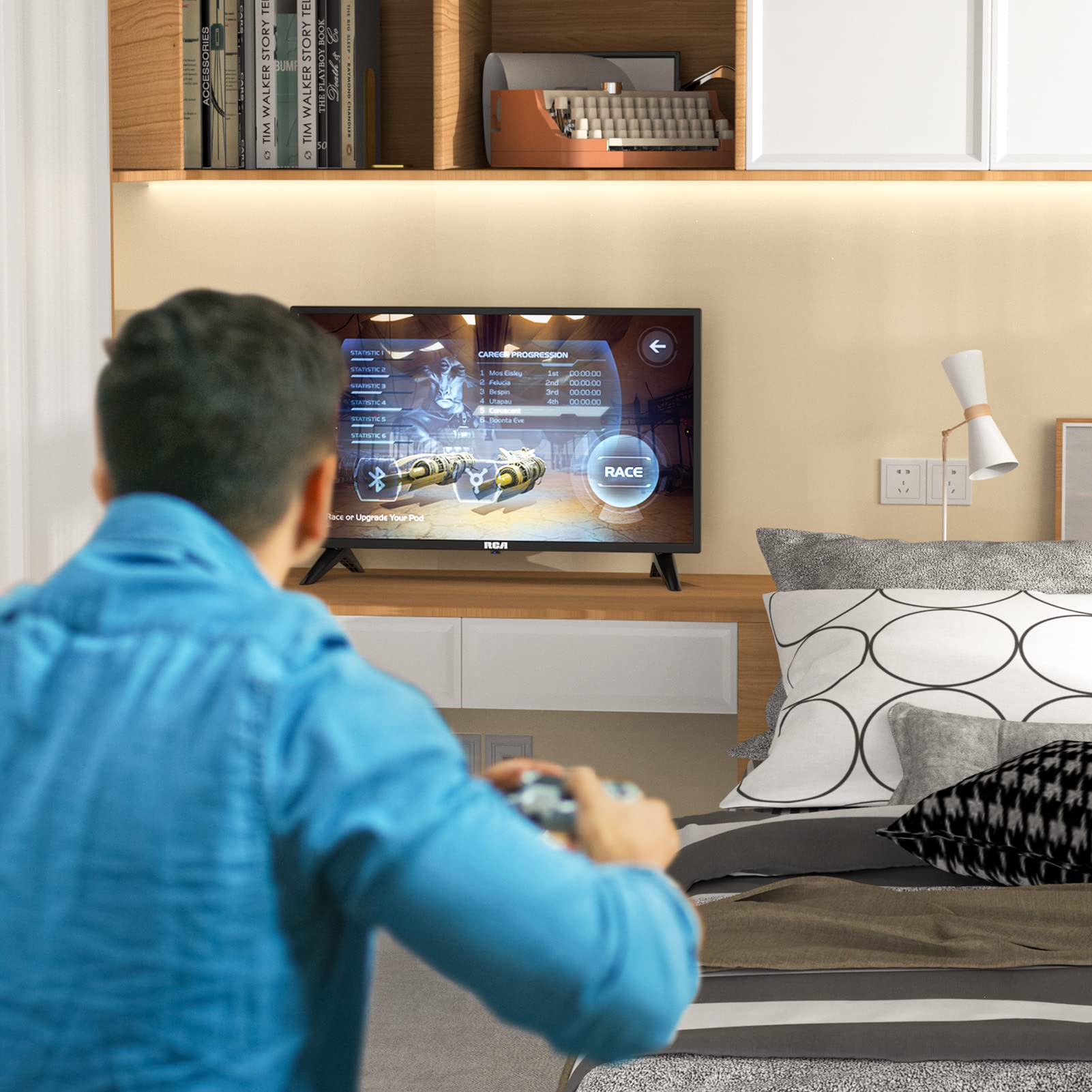 RCA RB24H2CU 24" inchFreeview HD TV DVB-T2/C/S2 Dolby Digital Audio, LED Backlighting Display, HDMI VGA PC SCART USB Travel Small TV for Motorhome and Campervan,Caravans,12 Volt