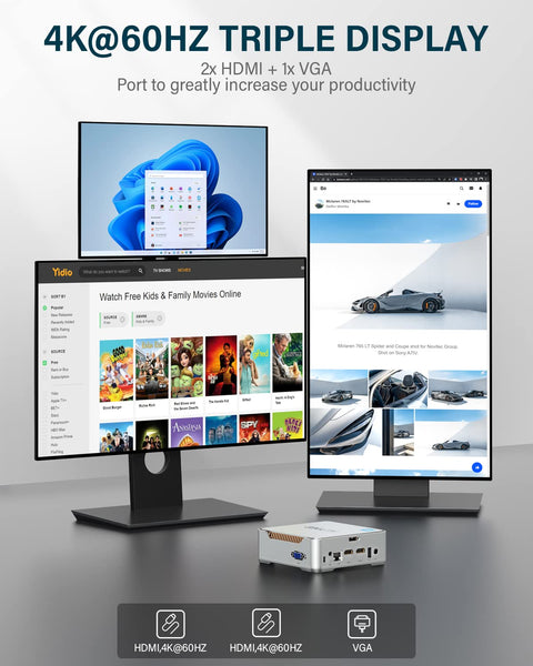 NiPoGi Mini PC Windows 11 Pro Mini PC Intel Alder Lake-N95 (Βeat N5105, up to 3.4GHz) 16GB RAM+512GB M.2 SSD Mini Computer Desktop Mini Computer 4K Dual Display/HDMI/WiFi/BT for Home/Business/School
