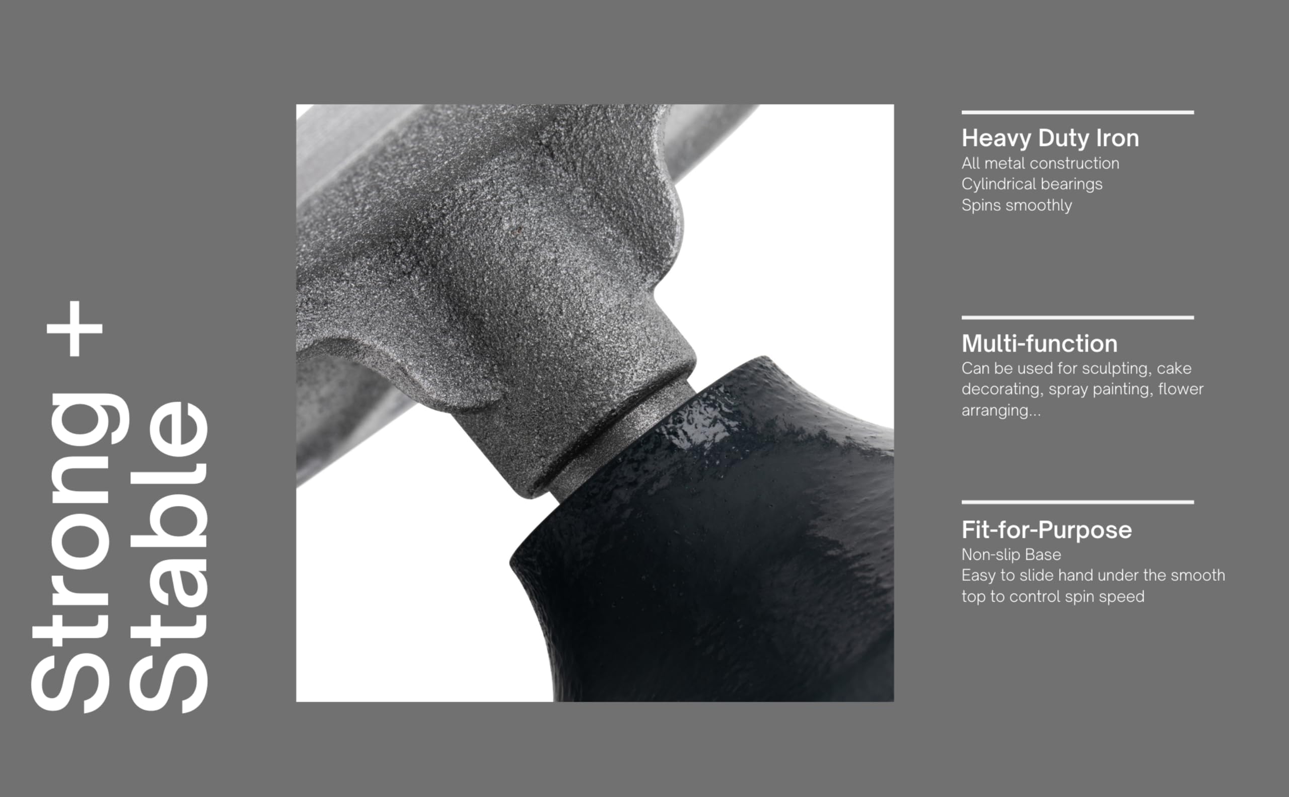 Agustu Pottery & Sculpting Wheel 18cm - Metal Banding Turntable with Ball Bearings, Non-Skid Base, Smooth Spinning - Ideal for Clay Ceramics, Cake