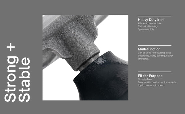 Agustu Pottery & Sculpting Wheel 18cm - Metal Banding Turntable with Ball Bearings, Non-Skid Base, Smooth Spinning - Ideal for Clay Ceramics, Cake