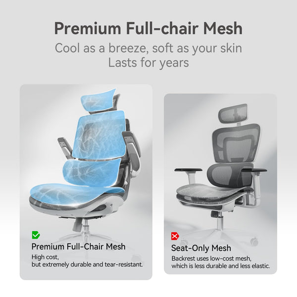 SIHOO M59AS Ergonomic Office Chair, Desk Chair with 3D Coordinated Flip-up Armrests, Computer Chair with Dual Back Design and Adaptive Dynamic Lumbar