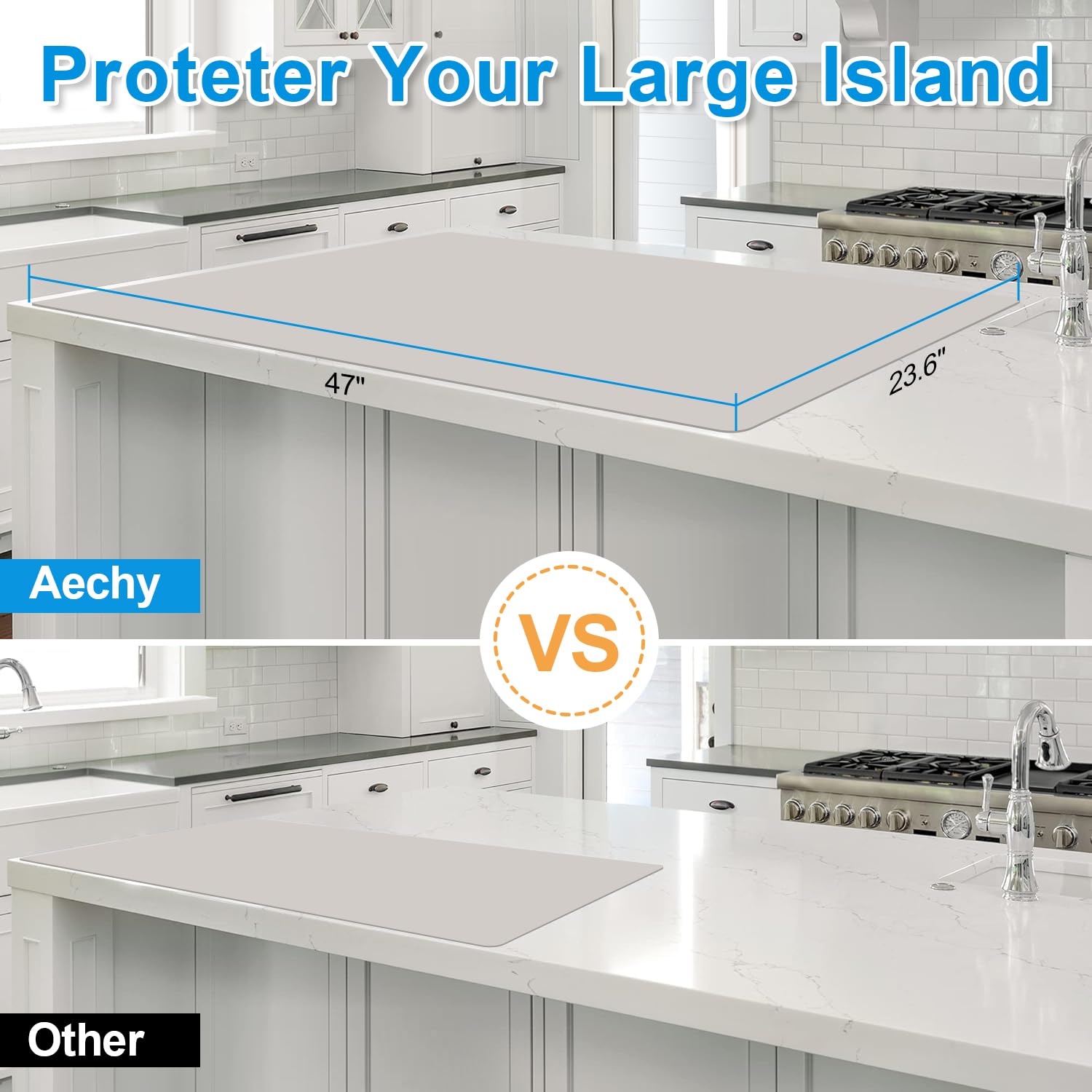 AECHY Extra Large Silicone Mat 120x60x0.2cm, Versatile Silicone Sheet Odorless Heat Resistant Mat Waterproof Silicone Mats for Kitchen Counter