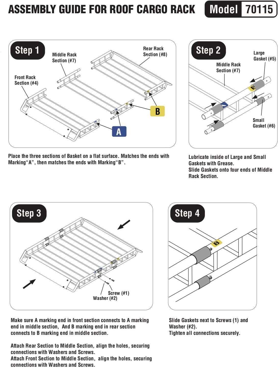 MAXXHAUL 50506 64" x 39" x 6" Heavy-Duty Universal Steel Roof Rack, Black