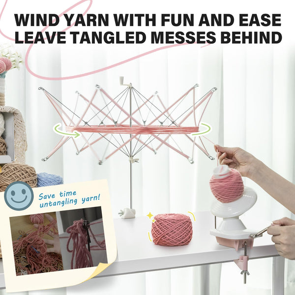 INMAKER Yarn Winder and Swift, Yarn Swift and Ball Winder Combo, Yarn Ball Winder with Swift for Crocheting