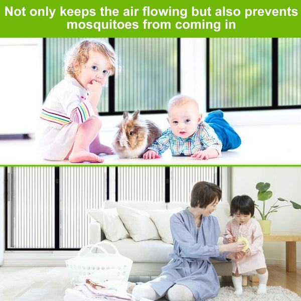 EXTSUD Magnetic Fly Screen Door Keep Insects Out Mosquito Door Screen Easy to Install without Drilling Top-to-Bottom Seal Automatically for Balcony Sliding Living Room Children's Room, 90x210 cm