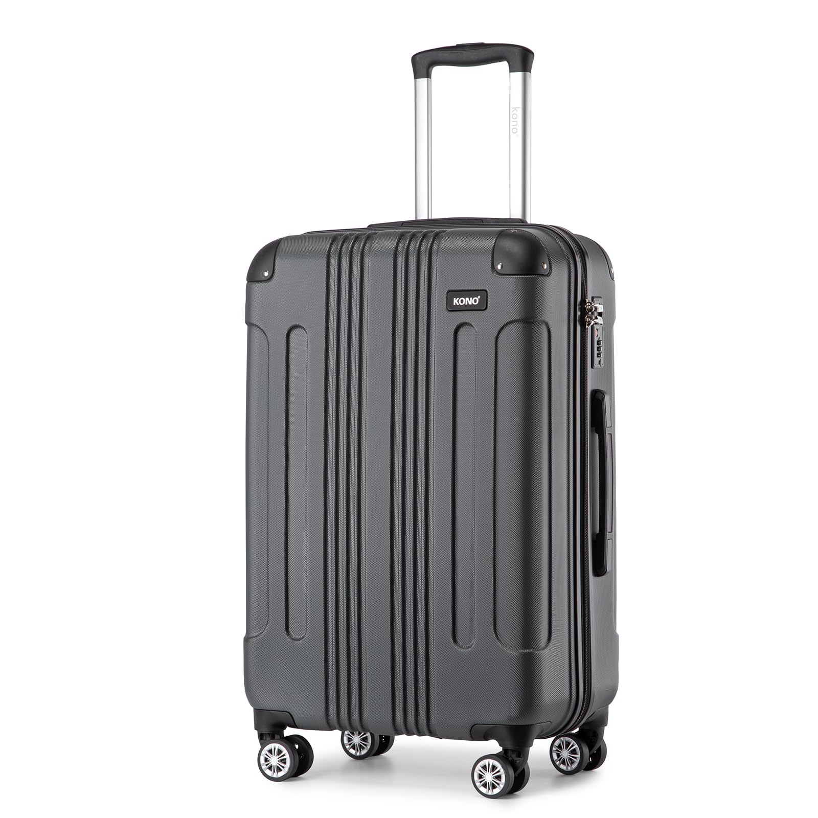 Kono 28 Inch Large Hard Shell Luggage Lightweight ABS 4 Wheels Spinner Business Trip Trolley Case Suitcase (Grey)