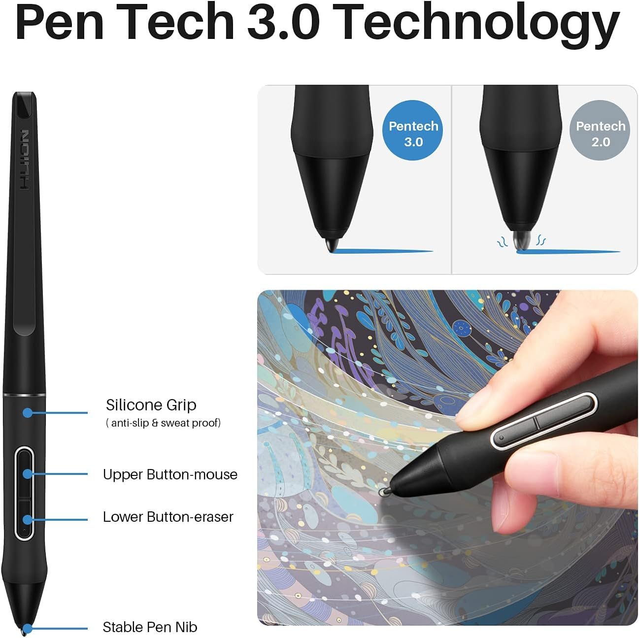 HUION Kamvas Pro 16(4K) UHD Graphic Tablet with Screen, 15.6-inch Monitor Full-Laminated Anti-Glare, Tilt Function 8192 Battery-Free Stylus PW517 for PC, Mac, Android