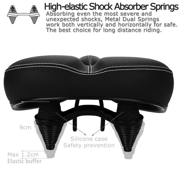 DAWAY C30 Large Wide Bike Seat - Most Comfortable Oversized Bicycle Saddle for Peloton, Mountain, Road, Cruiser, Stationary, Exercise Bikes - Soft